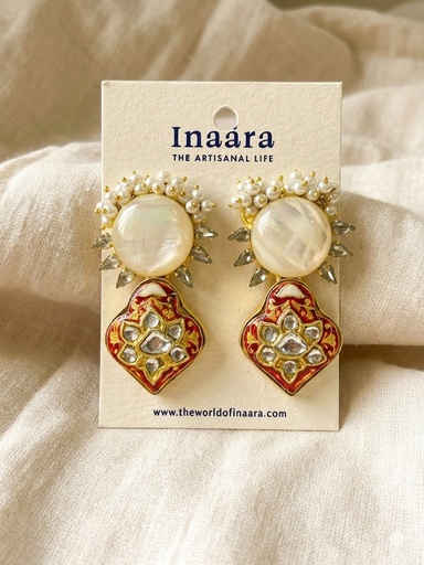 Meenakari Enamel Earrings Red